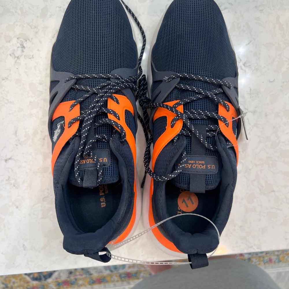 US Polo Assn Navy and Orange Sneakers